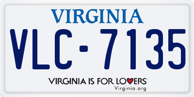 VA license plate VLC7135