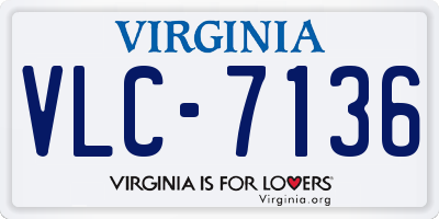VA license plate VLC7136