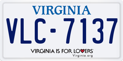 VA license plate VLC7137