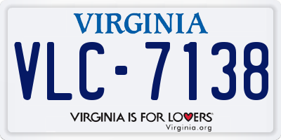 VA license plate VLC7138