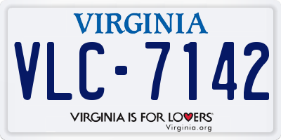 VA license plate VLC7142