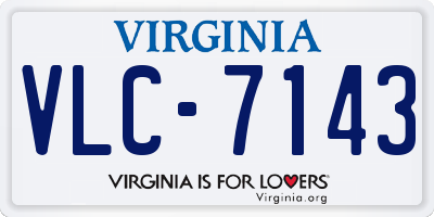 VA license plate VLC7143