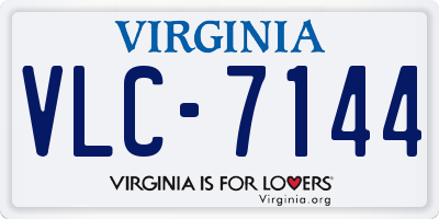 VA license plate VLC7144