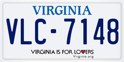 VA license plate VLC7148