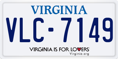 VA license plate VLC7149