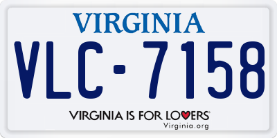 VA license plate VLC7158