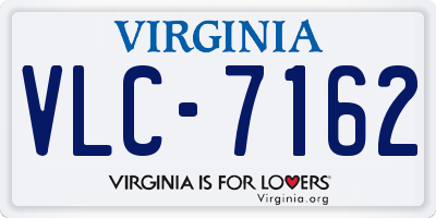VA license plate VLC7162