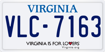 VA license plate VLC7163