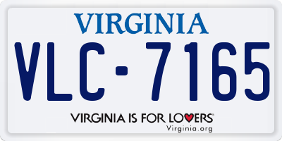 VA license plate VLC7165