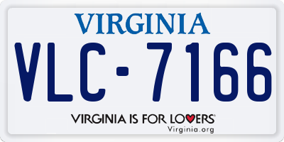 VA license plate VLC7166