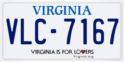 VA license plate VLC7167