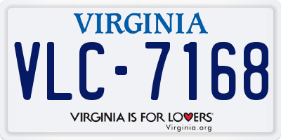 VA license plate VLC7168