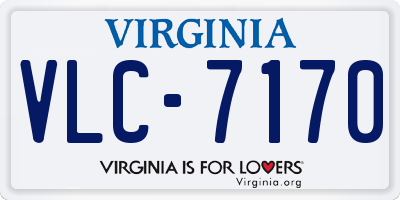 VA license plate VLC7170