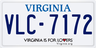 VA license plate VLC7172