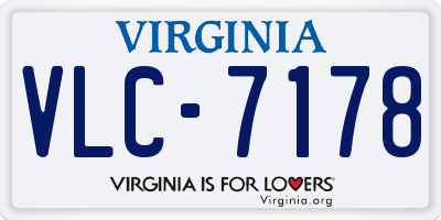 VA license plate VLC7178