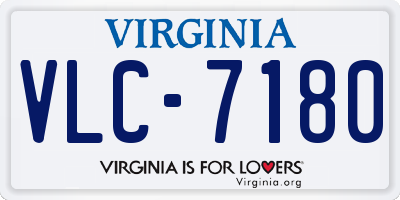 VA license plate VLC7180