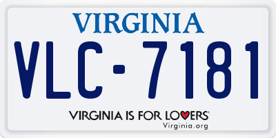 VA license plate VLC7181