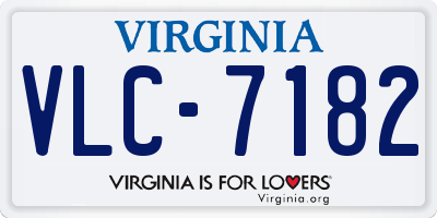 VA license plate VLC7182