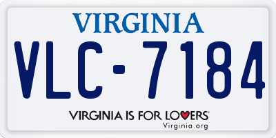 VA license plate VLC7184