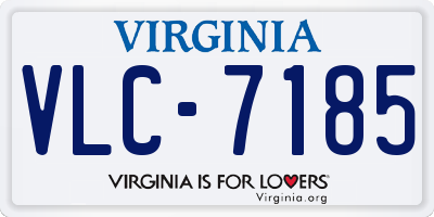 VA license plate VLC7185