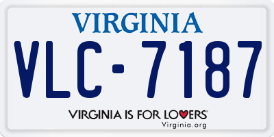 VA license plate VLC7187