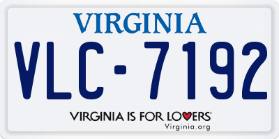 VA license plate VLC7192
