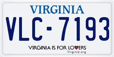 VA license plate VLC7193