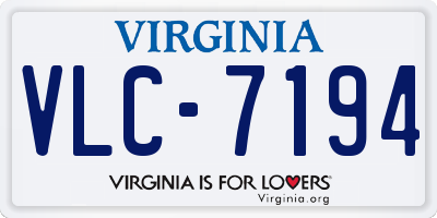 VA license plate VLC7194