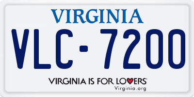 VA license plate VLC7200