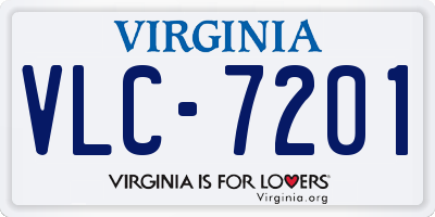 VA license plate VLC7201