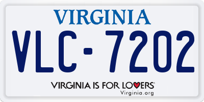 VA license plate VLC7202