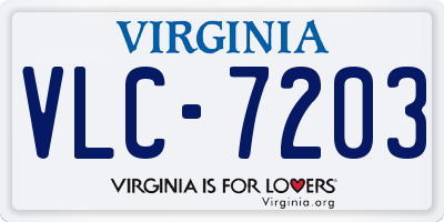VA license plate VLC7203
