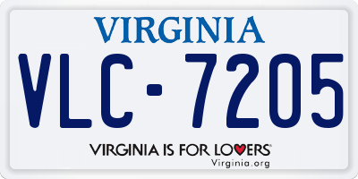 VA license plate VLC7205