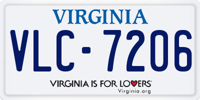 VA license plate VLC7206