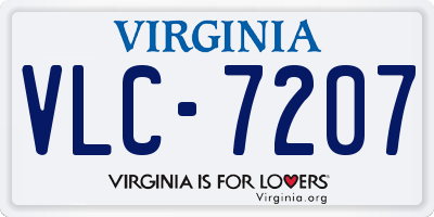 VA license plate VLC7207