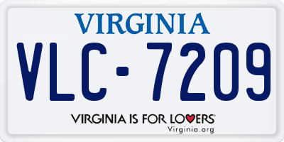 VA license plate VLC7209