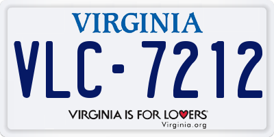 VA license plate VLC7212