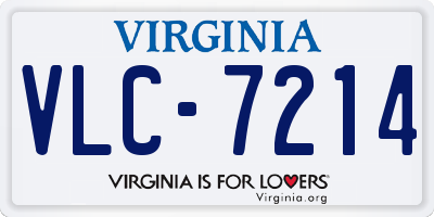VA license plate VLC7214