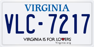 VA license plate VLC7217