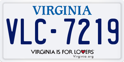 VA license plate VLC7219