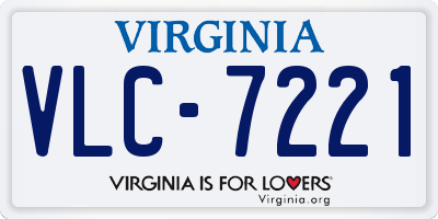 VA license plate VLC7221