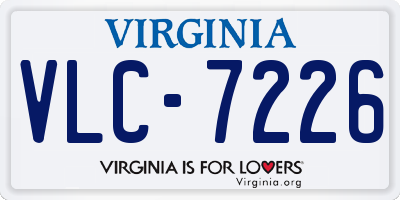 VA license plate VLC7226