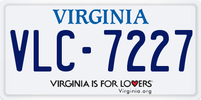 VA license plate VLC7227