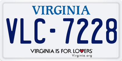 VA license plate VLC7228