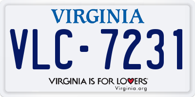 VA license plate VLC7231
