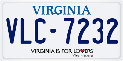 VA license plate VLC7232