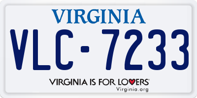 VA license plate VLC7233