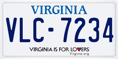 VA license plate VLC7234