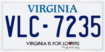 VA license plate VLC7235