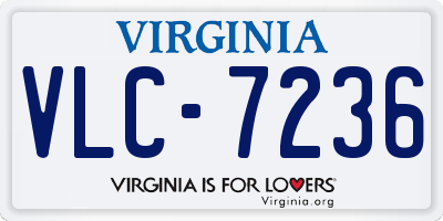 VA license plate VLC7236